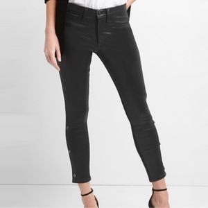 GAP Coated Denim Fleece Lined Black Jeans